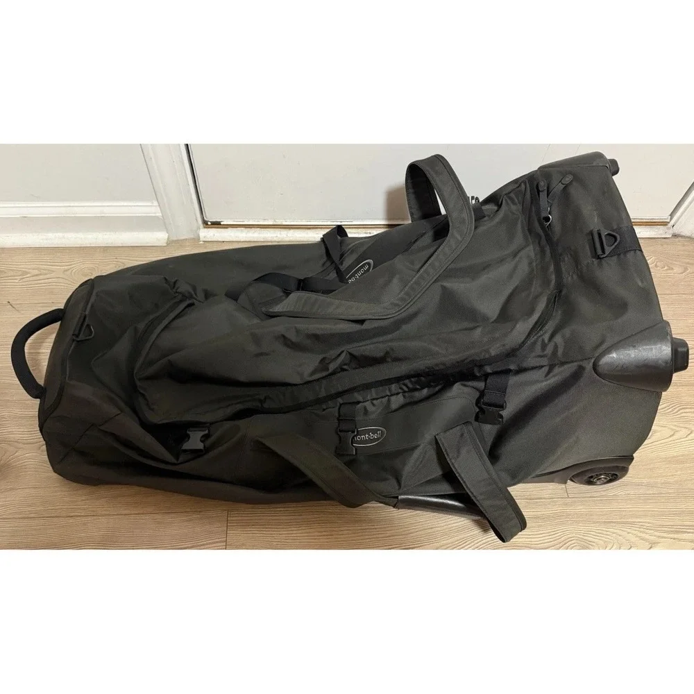 Mont-Bell Duffle Bag With Wheels Model 100 For Travel Luggage Large Black